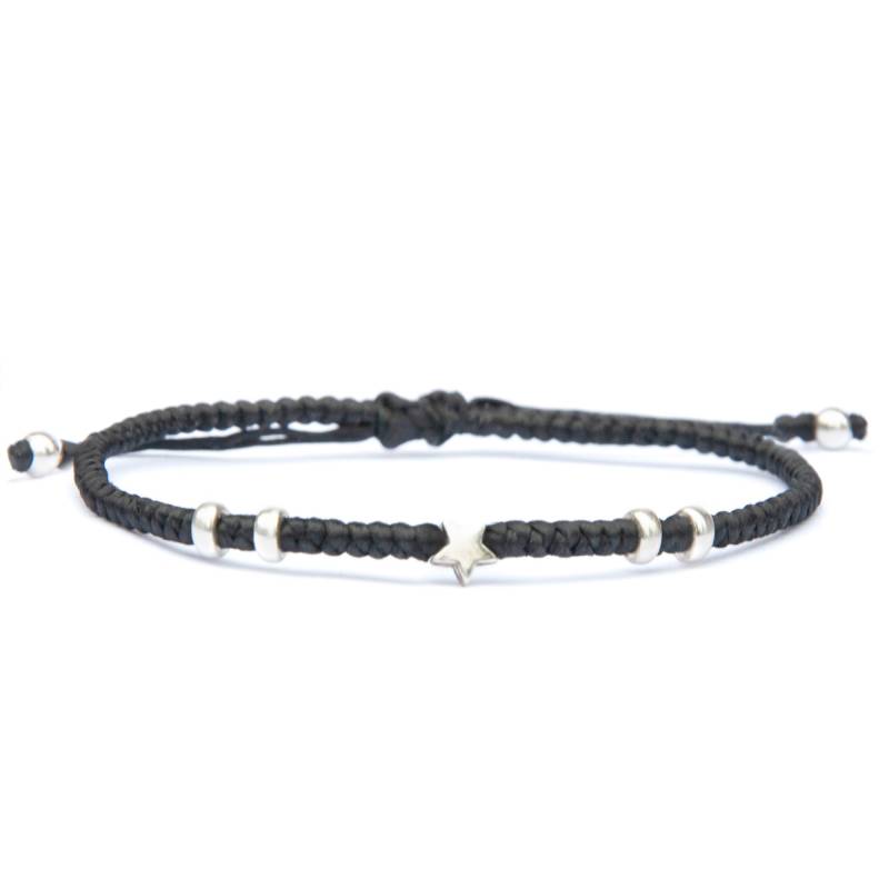 stern Unisex Silber Armband/Kordelarmband Mit Perlen Handgefertigtes Kunsthandwerker Armband Für Männer Frauen Harbour Uk von HarbourUKbracelets