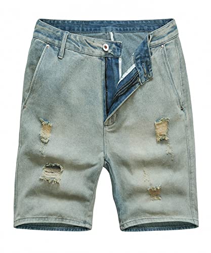 Harbrosrce Zerrissene Jeansshorts Kurze Hose Herren Denim Shorts Western Casual Jeans-Shorts Baumwolle Bermuda Sommershorts Cargo-Shorts für Männer von Harbrosrce