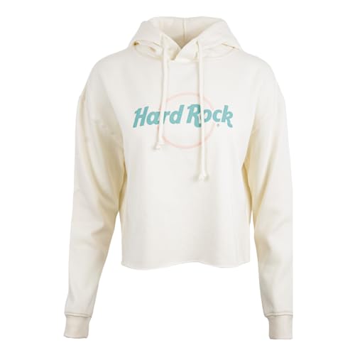 Hard Rock Damen Pop Of Color Crop Hoodie Beige, Beige, M von Hard Rock