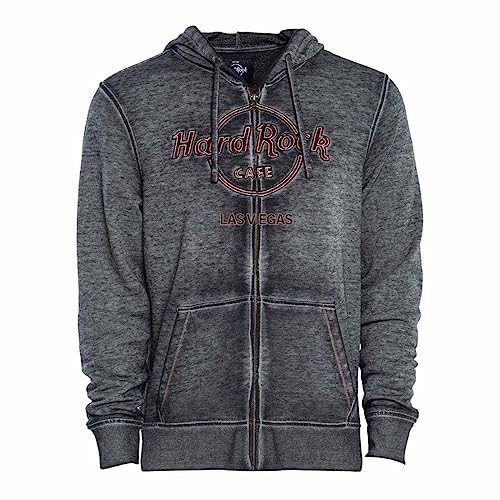 Hard Rock Herren Double Burnout Zip Hoodie Charcoal, Las Vegas, XXX-Large von Hard Rock