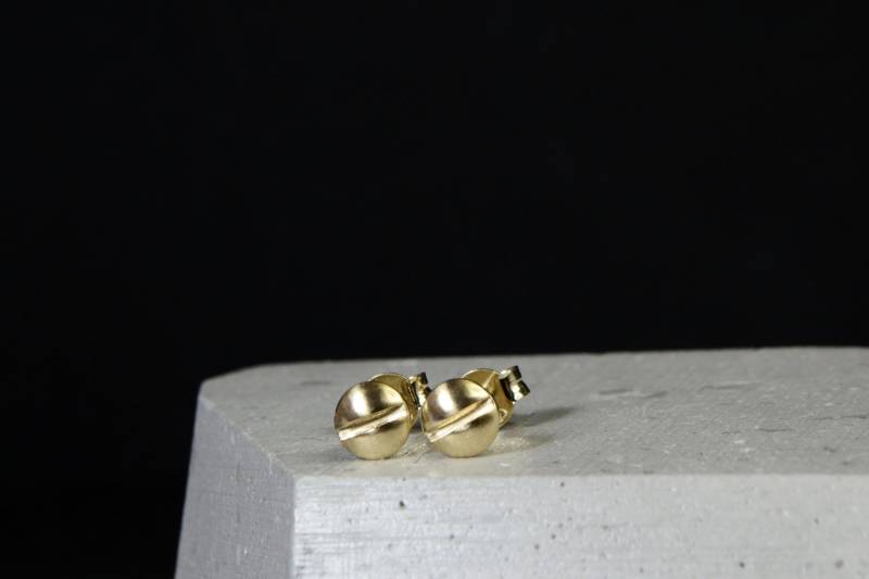 14K Solid Gold Schraube Ohrringe Steampunk Hardware Herren Post Schmuck von HardResols