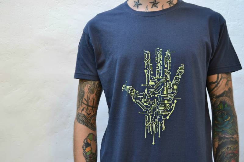 Computer Platine T-Shirt Herren Tech Nerd Geek Siebdruck Handbedruckt von HardResols