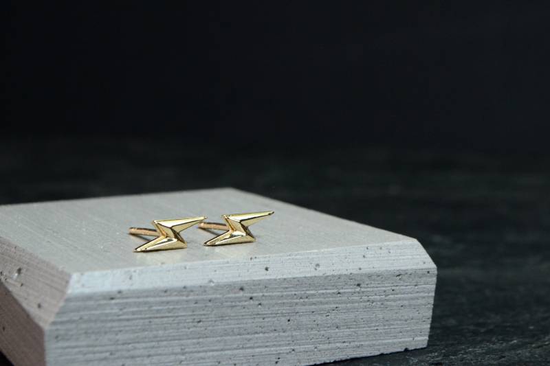 Blitz Ohrringe 14K Solid Gold Donner Narbe Schmuck Männer Blitz-Beitrags Blitz Ohrringe 14K Solid Gold Donner Narbe Schmuck Männer Blitz-Beitrags von HardResols