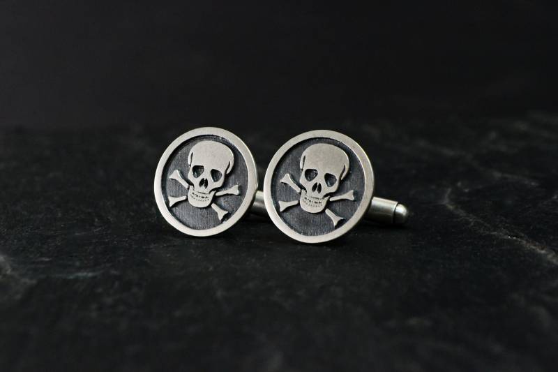 Schädel Manschettenknöpfe 925 Sterling Silber Memento Mori Trauzeugen Hochzeit Geschenk von HardResols