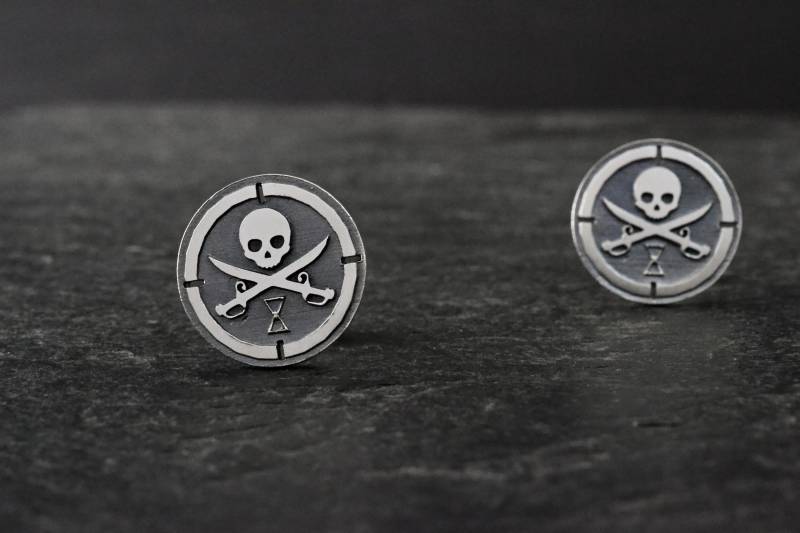 Skull Pirat Manschettenknöpfe Memento Mori 925 Sterling Silber Hochzeit Trauzeuge Geschenk von HardResols