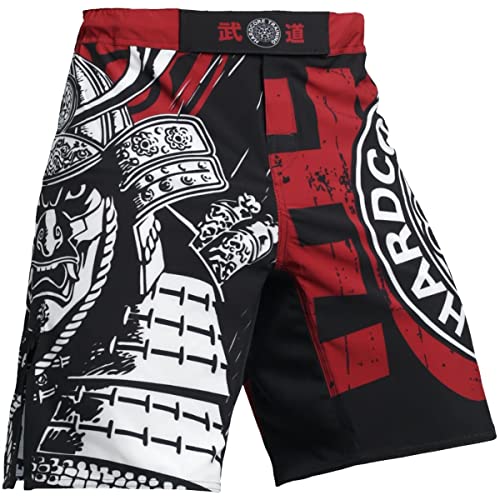 Hardcore Training Budo Red Ight Shorts Kurze Hose Herren MMA BJJ Grappling Fitness Boxen Muay Thai No Gi von Hardcore Training