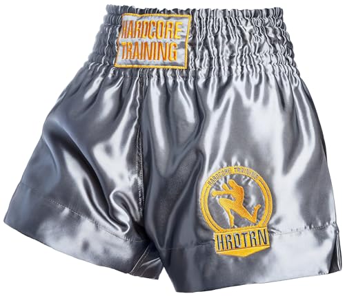 Hardcore Training Classic Muay Thai Kurze Hose Herren Schwarz Weiß Rot Blau Camo Thaiboxen Shorts MMA Kampf Kickboxen Sparring Boxen von Hardcore Training