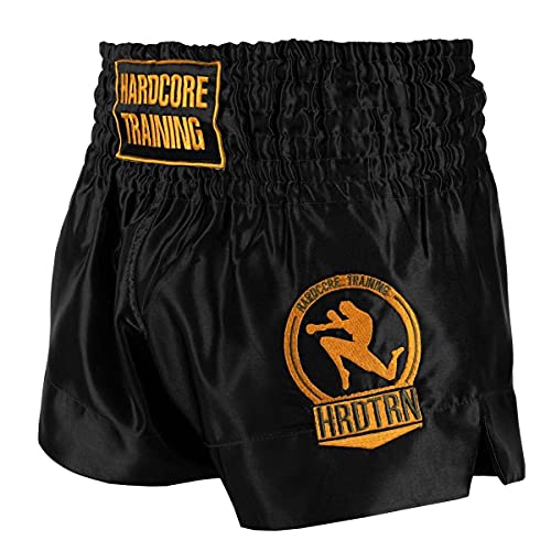 Hardcore Training Classic Muay Thai Kurze Hose Herren Schwarz Weiß Rot Blau Camo Thaiboxen Shorts MMA Kampf Kickboxen Sparring Boxen von Hardcore Training