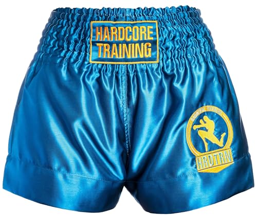 Hardcore Training Classic Muay Thai Kurze Hose Herren Schwarz Weiß Rot Blau Camo Thaiboxen Shorts MMA Kampf Kickboxen Sparring Boxen von Hardcore Training