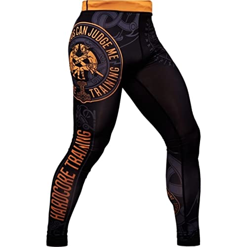 Hardcore Training Compression Pants Glima Men's Kompressionshose Sportkleidung Grappling MMA Kampfsport BJJ Hose No Gi (L) von Hardcore Training