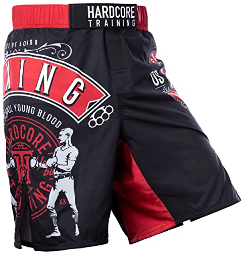 Hardcore Training Fight Shorts Code of Honour Men's Kurze Hose Herren MMA BJJ Grappling Fitness Boxen Muay Thai No Gi Sparring (XL) von Hardcore Training