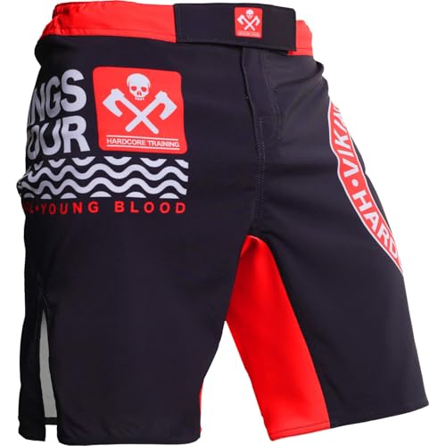 Hardcore Training Fight Shorts Kurze Hose Herren MMA BJJ Grappling Fitness Boxen Muay Thai No Gi von Hardcore Training