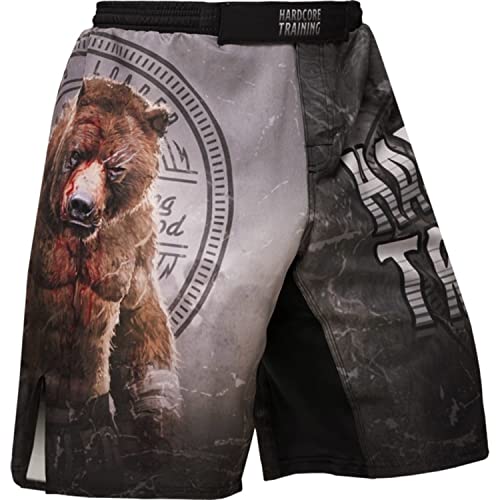 Hardcore Training Fight Shorts Master Men's Kurze Hose Herren MMA BJJ Grappling Fitness Boxen Muay Thai No Gi Sparring (S) von Hardcore Training