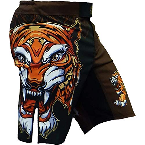 Hardcore Training Fight Shorts Tiger Men's Kurze Hose Herren MMA BJJ Grappling Fitness Boxen Muay Thai No Gi Sparring von Hardcore Training