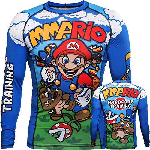 Hardcore Training Herren Rash Guard Kompressions-Langarm-Jiu Jitsu, MMA No-Gi, Enge BJJ Grappling Base Layer Combat von Hardcore Training