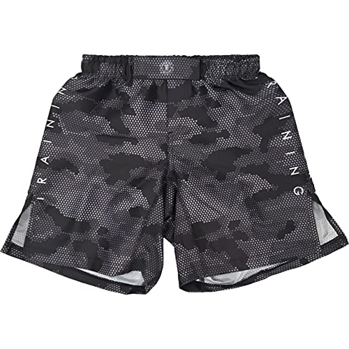 Hardcore Training Kids Shorts Hexagon Camo Kurze Hose Kinder Boxen Fitness BJJ Kickboxing Workout Muay Thai (16 Years, 16_Years) von Hardcore Training