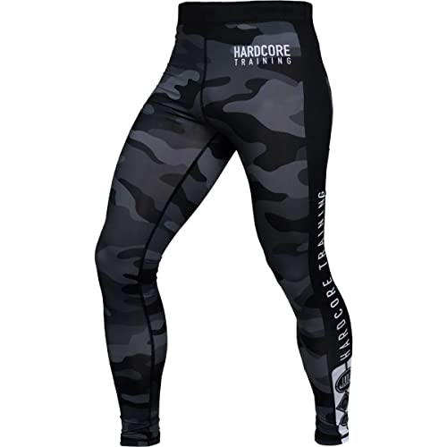 Hardcore Training Night Camo 2.0 Herren Compression Pants Kompressionshose Sportkleidung Grappling MMA Kampfsport BJJ Hose No Gi (L) von Hardcore Training