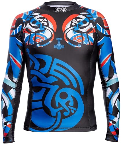 Hardcore Training Nordic Schwarz Rash Guard Men's Kompressionshemd Herren Lange Ärmel Grappling Jiu Jitsu MMA Fitness Boxen No Gi von Hardcore Training