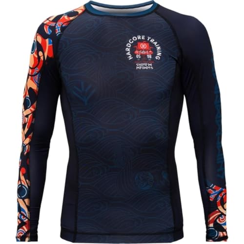 Hardcore Training Rash Guard Men's Kompressionshemd Herren Lange Ärmel Grappling Jiu Jitsu MMA Fitness Boxen No Gi von Hardcore Training