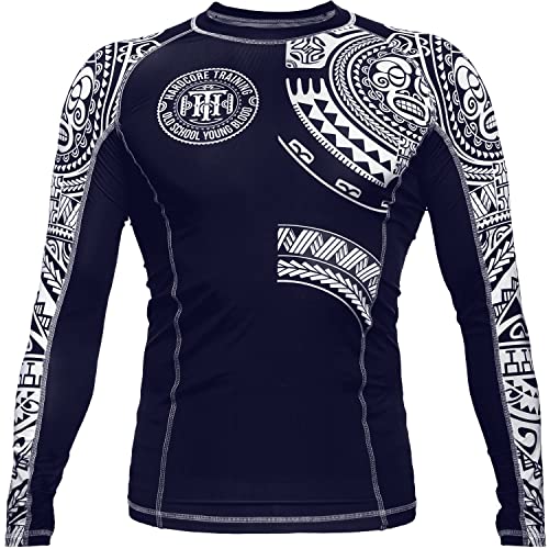 Hardcore Training Rash Guard Men's Kompressionshemd Herren Lange Ärmel Grappling Jiu Jitsu MMA Fitness Boxen No Gi von Hardcore Training