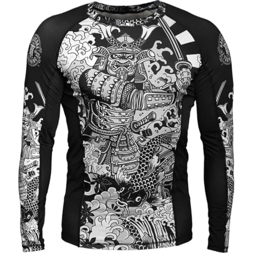 Hardcore Training Rashguard Men's Koi 2.0 Grundschicht Kompressionshemd Herren Lange Ärmel Kampfsport BJJ Grappling No Gi von Hardcore Training