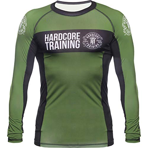 Hardcore Training Recruit Grün Rash Guard Men's Kompressionshemd Herren Lange Ärmel Grappling Jiu Jitsu MMA Fitness Boxen No Gi Hardcore Training Recruit Grün Rash Guard Men's Kompressionshemd Herren Lange Ärmel Grappling Jiu Jitsu MMA Fitness Boxen No Gi von Hardcore Training