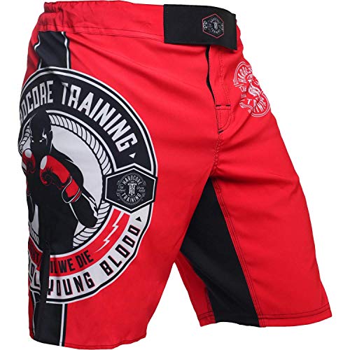 Hardcore Training Round Fight Shorts Kurze Hose Herren MMA BJJ Grappling Fitness Boxen Muay Thai No Gi von Hardcore Training