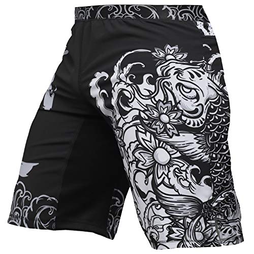 Hardcore Training Shorts Kurze Hose Herren Trainingsshorts MMA BJJ Grappling Fitness Boxen Muay Thai No Gi (DE/NL/SE/PL, Alphanumerisch, XL, Regular, Regular, Schwarz) von Hardcore Training