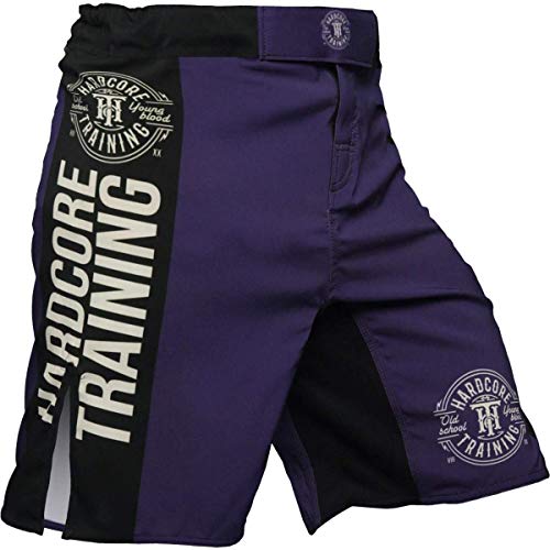 Hardcore Training Shorts Recruit Men's Schwarz Grün Rot Lila Blau Kurze Hose Herren Boxen Kampfsport BJJ Grappling MMA (Blue, XXL) von Hardcore Training