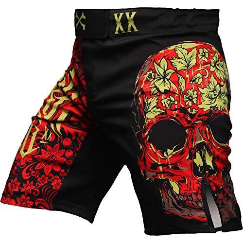 Hardcore Training Skull Folk Fight Shorts Kurze Hose Herren MMA BJJ Grappling Fitness Boxen Muay Thai No Gi von Hardcore Training