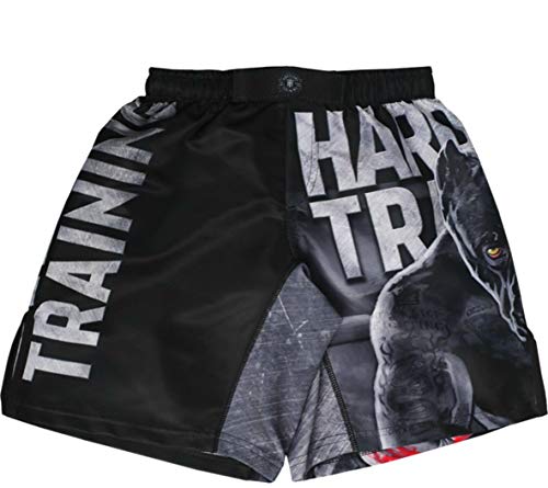 Hardcore Training The Moment of Truth Schwarz Kids Boxing Shorts Kurze Hose Kinder Boxen Fitness Kampfsport Muay Thai von Hardcore Training