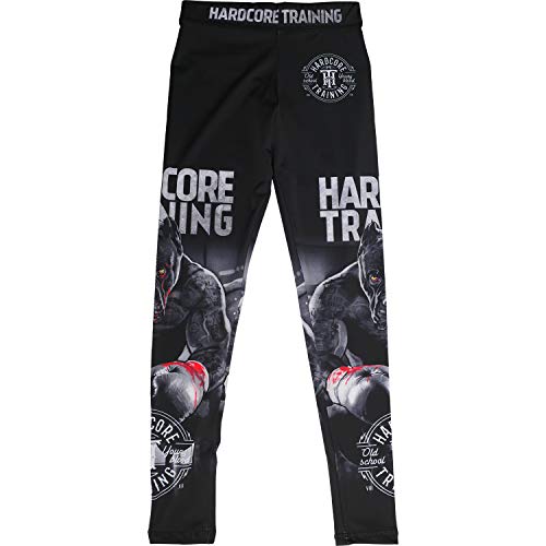 Hardcore Training The Moment of Truth Schwarz Kompressionshose Hose Kinder Unisex Leggings Hose Fitness Boxen Kampfsport BJJ von Hardcore Training