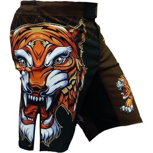 Hardcore Training Tiger Fight Shorts Kurze Hose Herren MMA BJJ Grappling Fitness Boxen Muay Thai No Gi von Hardcore Training