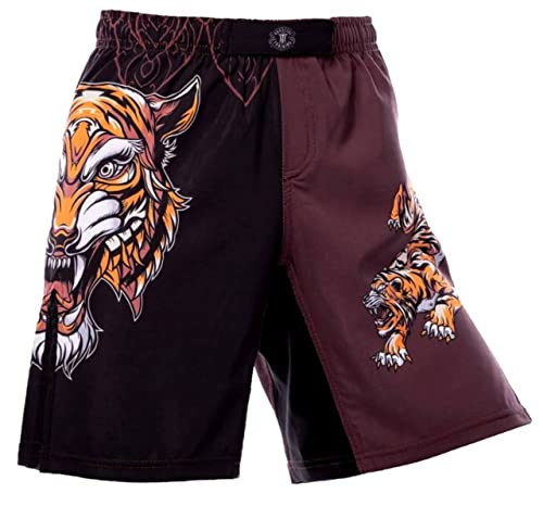 Hardcore Training Tiger Schwarz Kids Boxing Shorts Kurze Hose Kinder Boxen Fitness Kampfsport Muay Thai von Hardcore Training