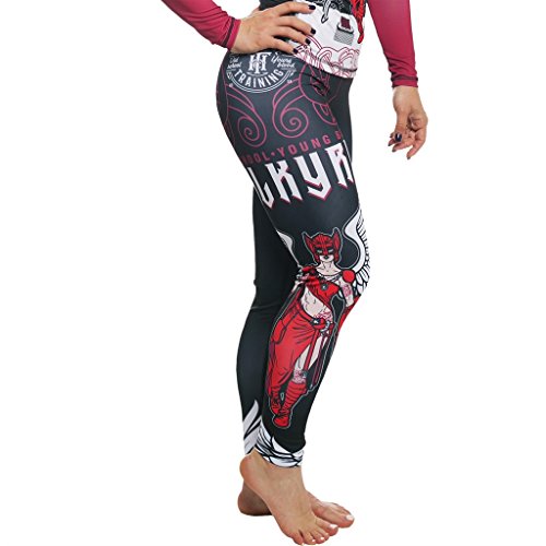 Hardcore Training Valkyrie Kompressionshose Damen Leggings Fitness Pilates Yoga Fitnessstudio Kampfsport XS Size Rot von Hardcore Training