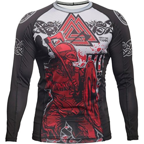 Hardcore Training Viking 2.0 Herren Manner Rashguard Kompression Lange Armel Jiu Jitsu MMA No-Gi Enge BJJ Grappling Basisschicht Kampf von Hardcore Training