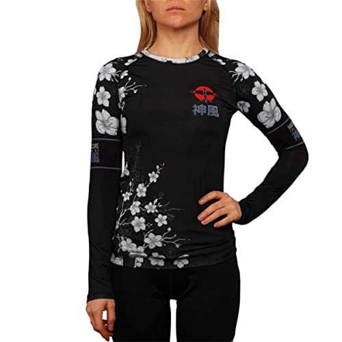 Hardcore Training Women Rash Guard Sakura Kompressionshemd Langarm Dame Fitness Yoga Pilates Workout Exercise Ubung Sport Grundschicht No Gi Gym von Hardcore Training