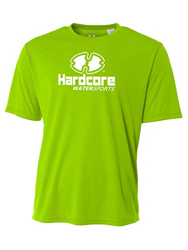 Hardcore Water Sports Herren Rash Guard Surf Bademode Schwimmshirt LSF Sonnenschutz Loose Fit Fit, Limette, S von Hardcore Water Sports