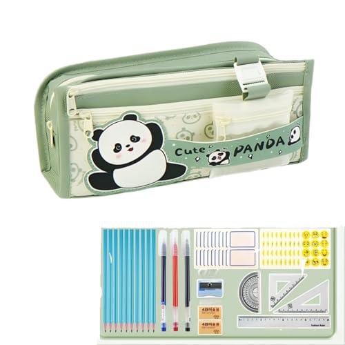 Capybara/Panda Schreibwaren-Set mit großem Fassungsvermögen, niedliches Capybara/Panda-Federmäppchen und sehr praktisch, geräumig mit verschiedenen Fächern, das Schreibwaren-Set für den täglichen von Hardware Tribe