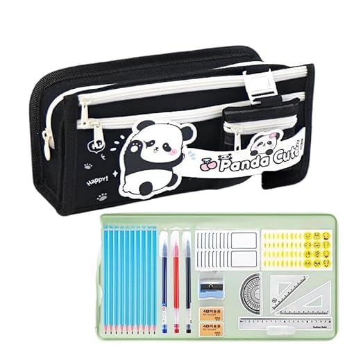 Capybara/Panda Schreibwaren-Set mit großem Fassungsvermögen, niedliches Capybara/Panda-Federmäppchen und sehr praktisch, geräumig mit verschiedenen Fächern, das Schreibwaren-Set für den täglichen von Hardware Tribe