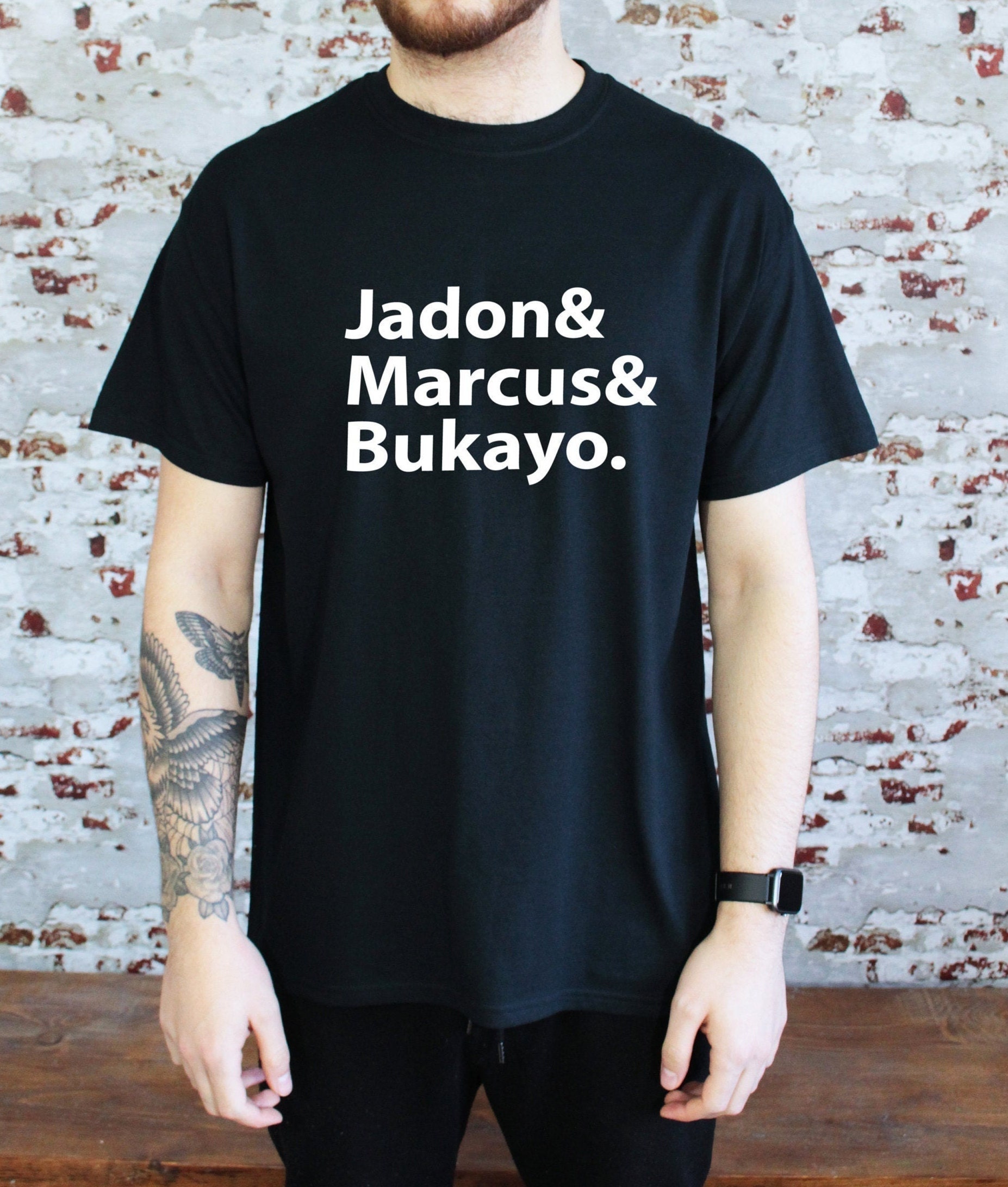 Jadon, Marcus & Bukayo Print T-Shirt Mit Größenvariationen, S, M, L, Xl, 2Xl, 100 % Baumwolle, Blm, Herren T-Shirt, Damen von HareandmoonCrafts