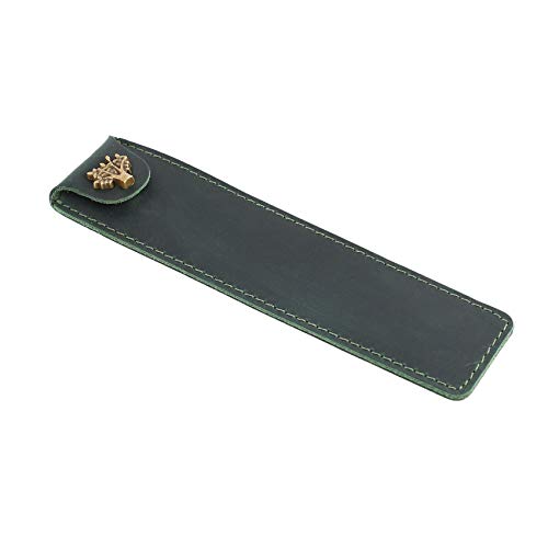Harewtwy Echtes Leder Federbeutel Halter Single Pencil Bag Federtasche mit Druckknopf für Rollerball Fountain Ballpoint Pen-Green Harewtwy Echtes Leder Federbeutel Halter Single Pencil Bag Federtasche mit Druckknopf für Rollerball Fountain Ballpoint Pen-Green von Harewtwy