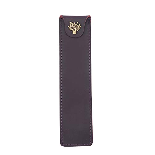 Harewtwy Echtes Leder Federbeutel Halter Single Pencil Bag Federtasche mit Druckknopf für Rollerball Fountain Ballpoint Pen-Lila Harewtwy Echtes Leder Federbeutel Halter Single Pencil Bag Federtasche mit Druckknopf für Rollerball Fountain Ballpoint Pen-Lila von Harewtwy