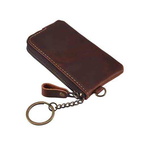 Harewtwy Echtes Leder Herren SchlüSselbrieftasche, ReißVerschluss HaushäLterin Beutelhalter, SchlüSselbund Crazy Horse Coin GeldböRse Harewtwy Echtes Leder Herren SchlüSselbrieftasche, ReißVerschluss HaushäLterin Beutelhalter, SchlüSselbund Crazy Horse Coin GeldböRse von Harewtwy