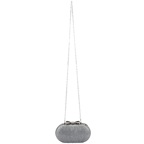 Harewtwy Hochzeit Braut Perlen Frauen Abend Tasche Kette Schulter Handtaschen Elegante Strass Handtasche Abend Tasche Ei Form Tag Handtasche (Silber) von Harewtwy