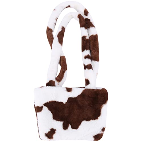 Harewtwy Retro PlüSch UmhäNgetasche für Frauen UmhäNgetaschen Flauschige Kuhmilchdruck Handtasche Weiblich Warme Pelztasche, Harewtwy Retro PlüSch UmhäNgetasche für Frauen UmhäNgetaschen Flauschige Kuhmilchdruck Handtasche Weiblich Warme Pelztasche, von Harewtwy