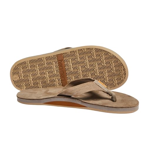 Hari Mari Fields - Herren Premium Leder Flip Flops - Sandalen mit bequemen Lederriemen und Fußgewölbeunterstützung - Strandschuhe für Herren, Stein, 43 EU Hari Mari Fields - Herren Premium Leder Flip Flops - Sandalen mit bequemen Lederriemen und Fußgewölbeunterstützung - Strandschuhe für Herren, Stein, 43 EU von Hari Mari