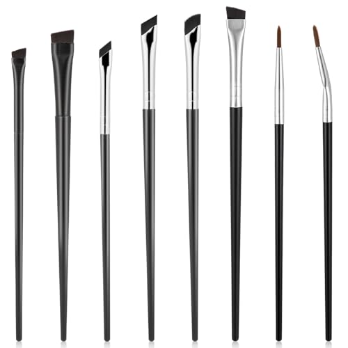 8 Stück Eyeliner Pinsel Set Professioneller Augenbrauenpinsel Feiner Lidschatten Make Up Pinsel Set Abgewinkelt Eyelinerpinsel Abgewinkelt Brauepinsel Augen-Make-up-Werkzeug für Kosmeti Anfänger von Hariendny