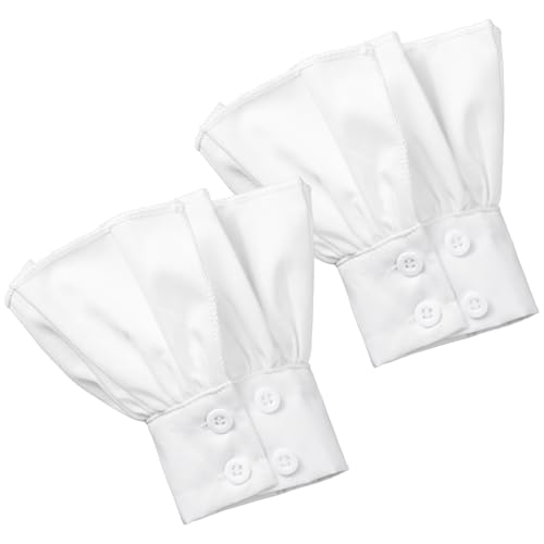 Weiße Stulpen Spitze Manschetten für Frauen Armstulpen Pulswärmer Damen Ärmel Handgelenk Plissee Gefälschte ärmel Manschette Knopf Abnehmbarer für Frauen Stulpen Handgelenk Pullover Bekleidungszubehör von Hariendny