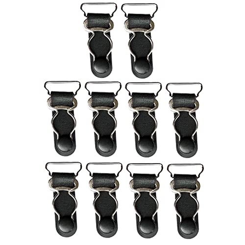 Harilla 10 / Set Damen Strumpfband Gürtel Griffe Haken Oberschenkel Strümpfe Korsett Clips, Schwarz, 20 mm von Harilla